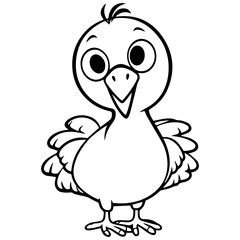 Silhouette turkey on white background. Farm animals collection. Icon