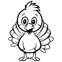 Silhouette turkey on white background. Farm animals collection. Icon