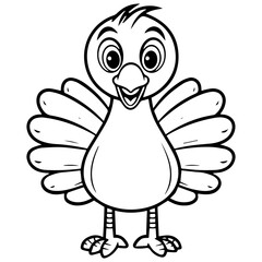 Silhouette turkey on white background. Farm animals collection. Icon