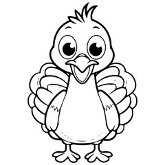 Silhouette turkey on white background. Farm animals collection. Icon