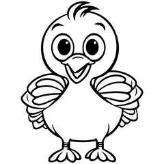 Silhouette turkey on white background. Farm animals collection. Icon