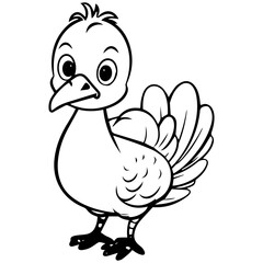 Silhouette turkey on white background. Farm animals collection. Icon