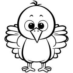 Silhouette turkey on white background. Farm animals collection. Icon