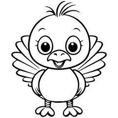 Silhouette turkey on white background. Farm animals collection. Icon