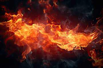 Fototapeta na wymiar Inferno Illuminance Captivating Fire Display on a Dark Background - Perfect for Wallpaper Use. created with Generative AI