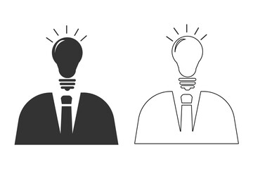Corporate man with light bulb icon. Idea concept vector ilustration.