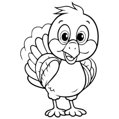 Silhouette turkey on white background. Farm animals collection. Icon