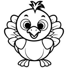 Silhouette turkey on white background. Farm animals collection. Icon