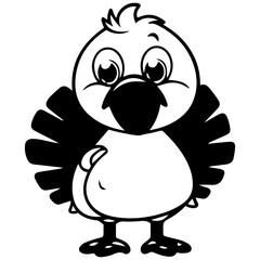 Silhouette turkey on white background. Farm animals collection. Icon