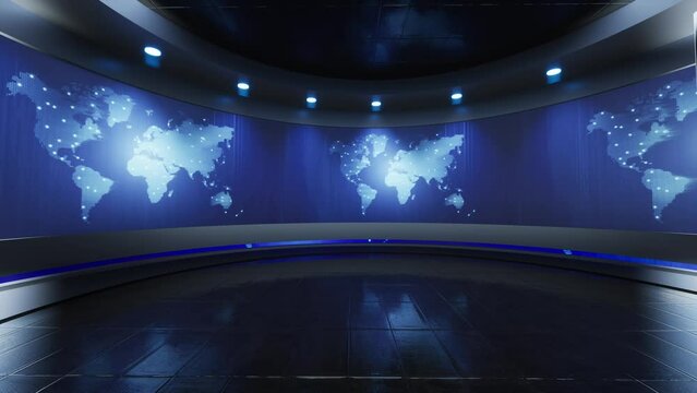 3D Virtual Studio, News Studio Background