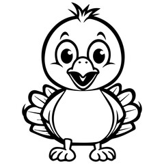 Fototapeta premium Silhouette turkey on white background. Farm animals collection. Icon