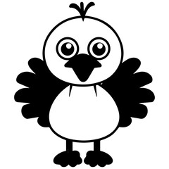 Silhouette turkey on white background. Farm animals collection. Icon