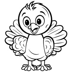 Silhouette turkey on white background. Farm animals collection. Icon