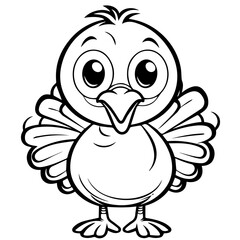 Silhouette turkey on white background. Farm animals collection. Icon