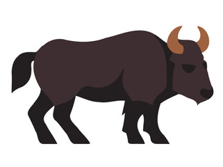 simple bison flat vector illustration