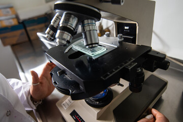 microscope in laboratory