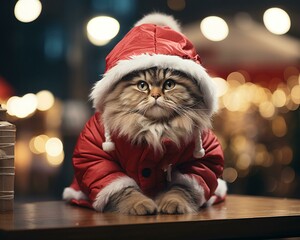 Santa Claus with a fish. Christmas holiday. Magical realistic close-up view. For postcard poster and advertising. Creative illustration