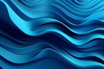 Modern 3D backdrop with rippling abstract blue layers. Generative AI
