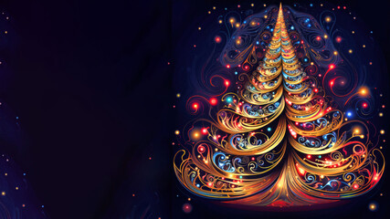 A Vibrant Symphony of Colors: Abstract Christmas Tree Illumination. Christmas Season Banner.
Generative AI technology
