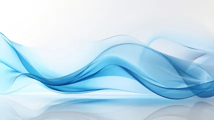 Gardinen Transparent flowing waveform on white background. Abstract concept. © Peopleimages - AI