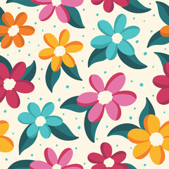 cute colorful floral seamless vector pattern, great for textile, scrapbook, wallpaper