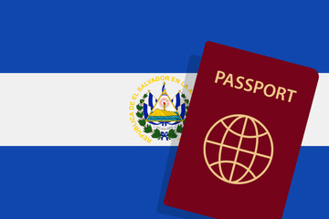 El Salvador Passport. El Salvador Flag Background. Vector illustration