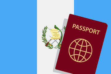 Guatemala Passport. Guatemala Flag Background. Vector illustration