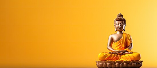 Meditation on Buddha statue during Vesak and Buddha Purnima