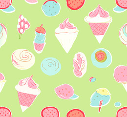 seamless pattern with ice cream