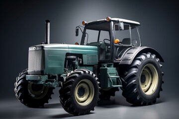 isolated tractor on grey background. Generative AI