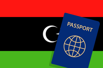 Libya Passport. Lybia Flag Background. Vector illustration