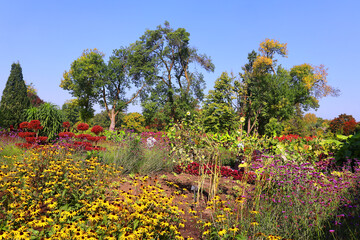 North america fall garden landscape Montreal Quebec province Canada