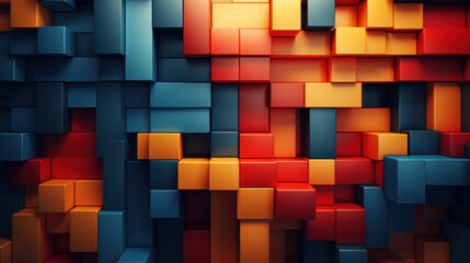 Fototapeta premium An abstract background of colorful cubes in a pixel pattern, Generative AI