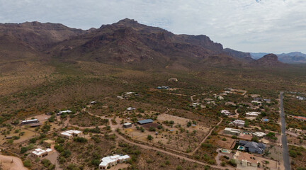Superstition Mountains By Drone