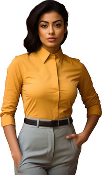 Arrogant Black Woman In Yellow Shirt, Png