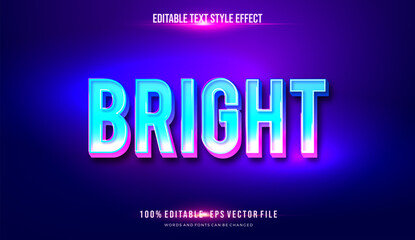 Obraz premium editable text style effect space theme bright color. vector illustration template 