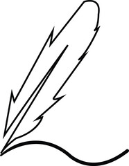 Quill and Ink Glyph Icon. ink icon, isolated craft outline icon in white background, perfect for website, blog, logo, graphic design,