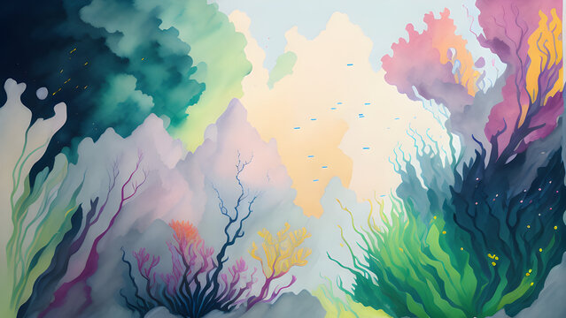 Abstract watercolor background with colorful gradient. illustration for your design