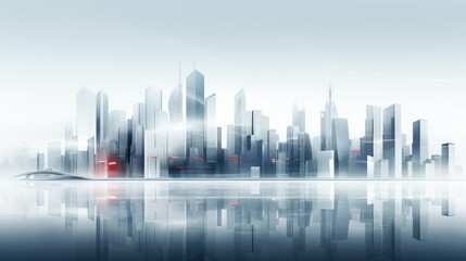 country skyline with reflection. Generative AI