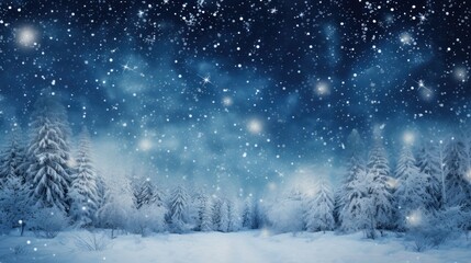 winter night landscape. Generative AI 