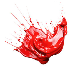bright splash of red paint, nail polish or liquid lipstick isolated - obrazy, fototapety, plakaty