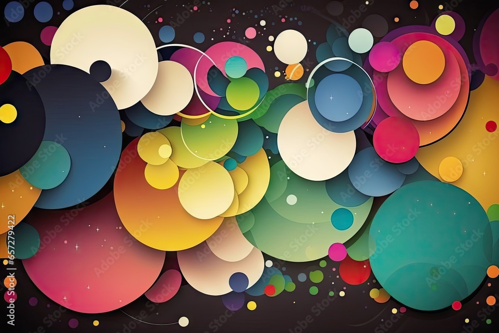 Aufkleber abstract colorful background with circles and dots