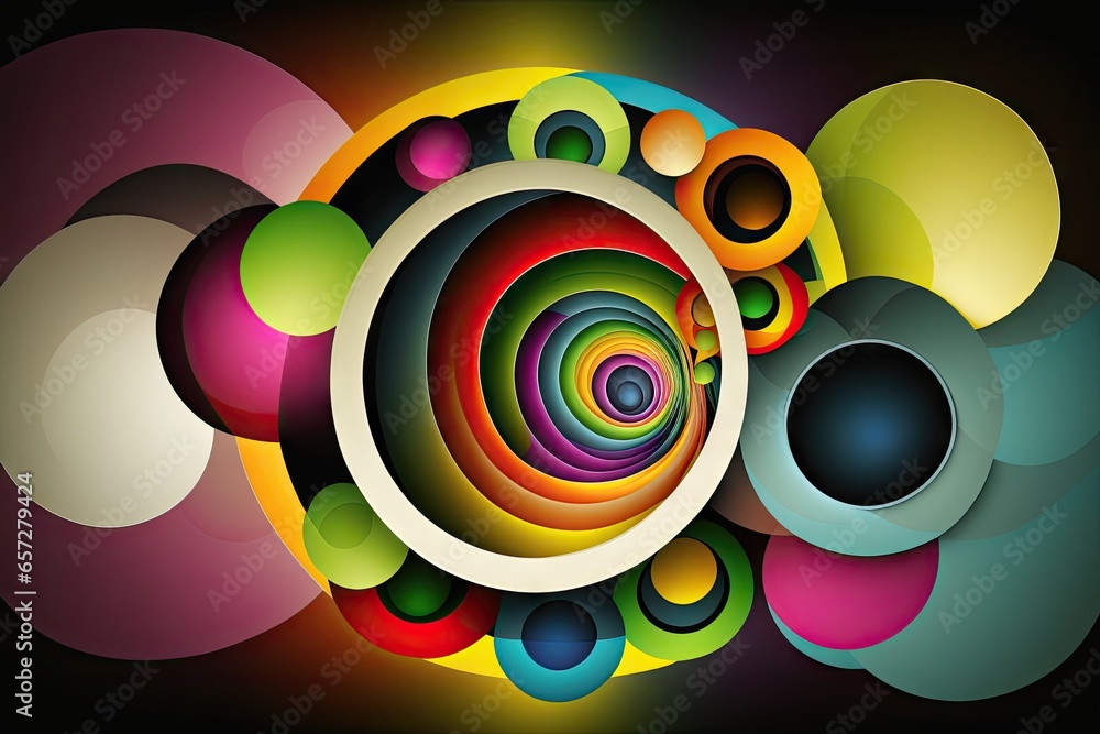 Poster abstract colorful background with circles