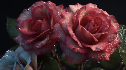 Beautiful roses romantic bouquet plant wallpaper image AI generated art