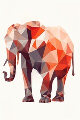 Explore modern abstract art with a creative geometric design. An origami-inspired elephant head mosaic, blending nature and low-poly style, showcases the beauty of wildlife