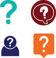Question Mark Icons - Typically refers to graphic symbols or illustrations representing question marks. These icons are often used in various context such as websites, presentation, printed material. 