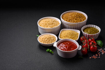 Raw bulgur wheat porridge as an ingredient for preparing a delicious dish