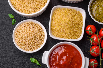 Raw bulgur wheat porridge as an ingredient for preparing a delicious dish