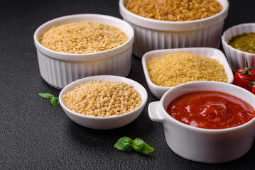 Raw bulgur wheat porridge as an ingredient for preparing a delicious dish
