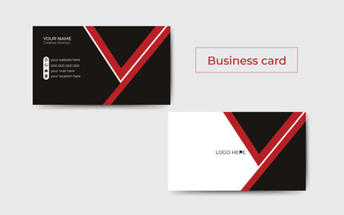Red modern creative business card and name card,horizontal simple clean template